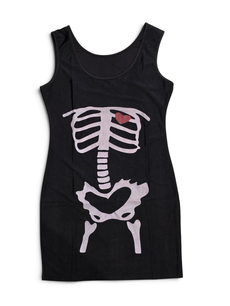 Minimekko luurankokuviolla Skeleton with Heart