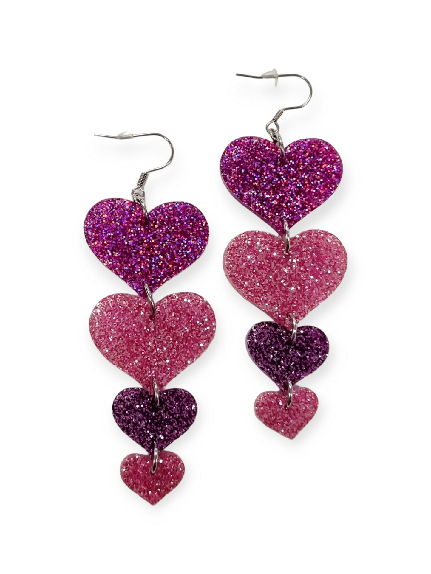 Ruffle Army korvakorut Glitter Heart Garland, ruusu