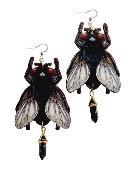 JenniMariaKyllikki korvakorut Giant Fly, musta