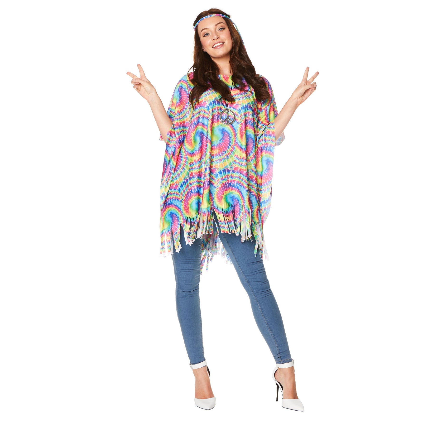 Poncho + päänauha Psychedelic