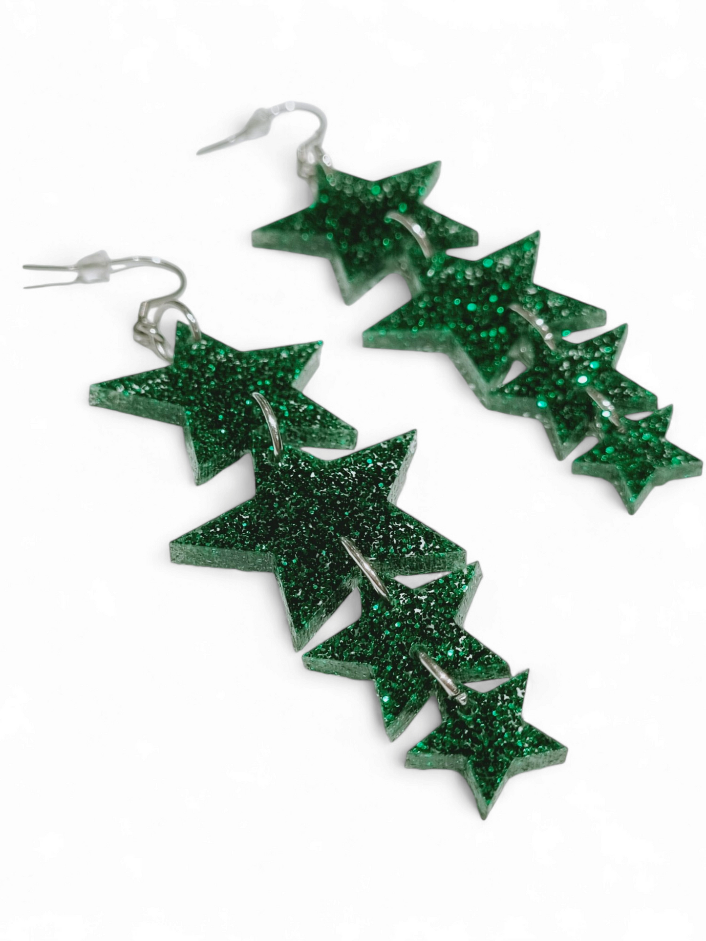 Ruffle Army korvakorut Glitter Star Garland, forest green