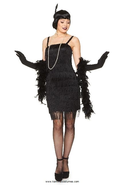 1920-luvun Flapper-asu Black Velvet