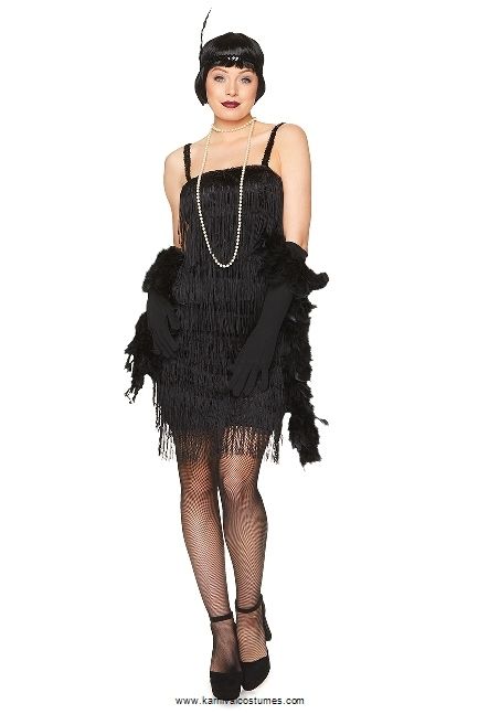 1920-luvun Flapper-asu Black Velvet