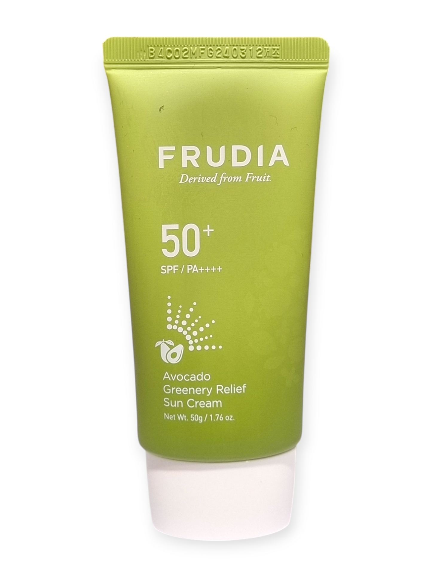 FRUDIA Avocado Relief Sun Cream SPF 50+ (ihoa rauhoittava aurinkovoide)