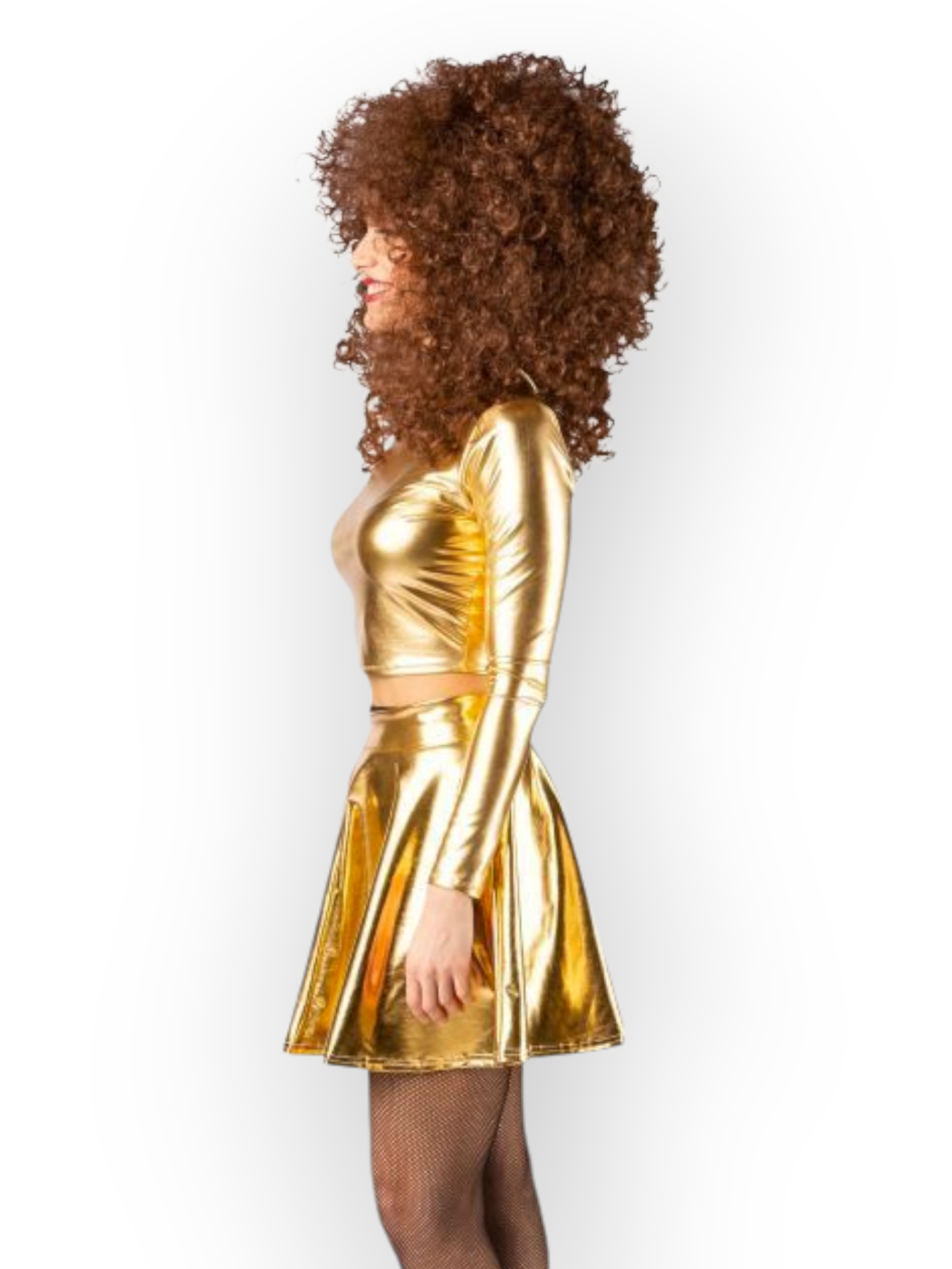 Pitkähihainen crop top Disco Babe, kulta