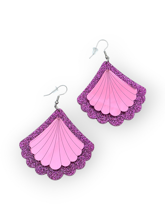 Ruffle Army korvakorut Super Shiny Seashell, pink