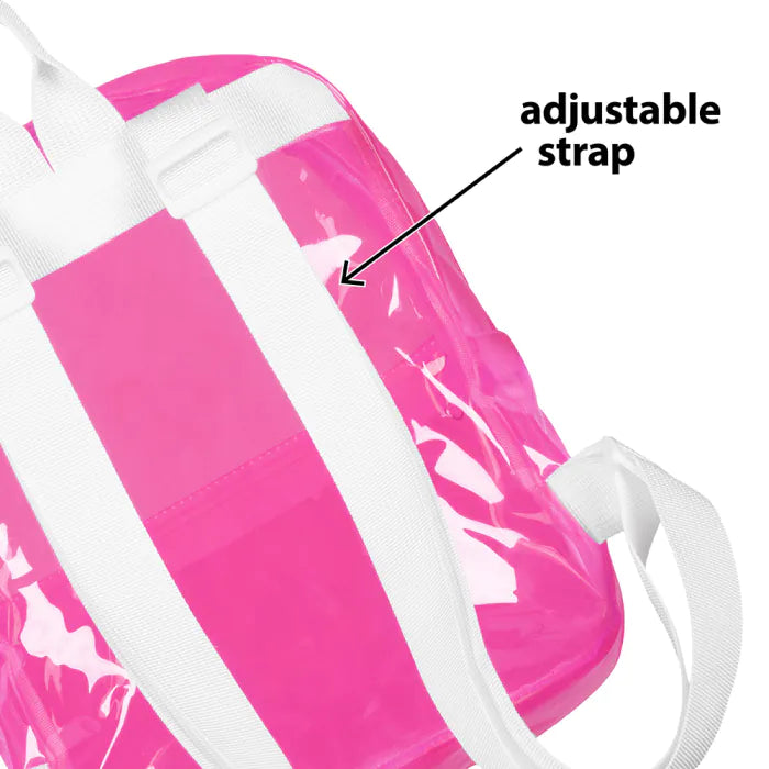 90s Läpinäkyvä reppu, neonpinkki (UV)