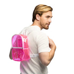 90s Läpinäkyvä reppu, neonpinkki (UV)