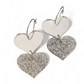 Ruffle Army korvakorut Double Heart Silver Mirror, rengas