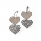 Ruffle Army korvakorut Double Heart Silver Mirror, rengas