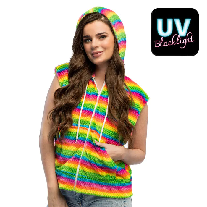 Pörröinen liivi Rainbow (UV)