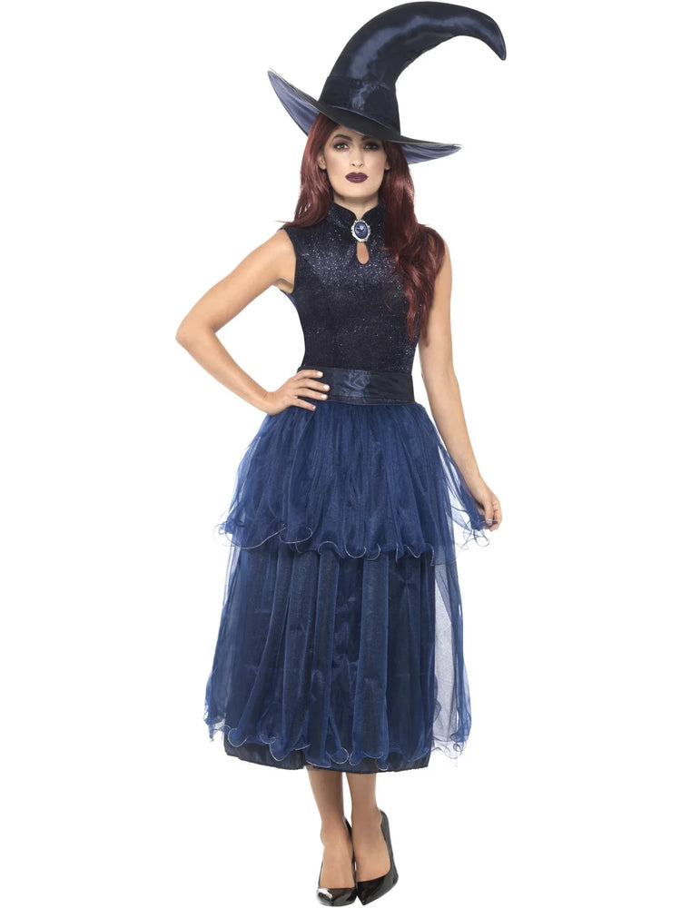 Keskiyön noidan asu (mekko, vyö ja hattu) XL