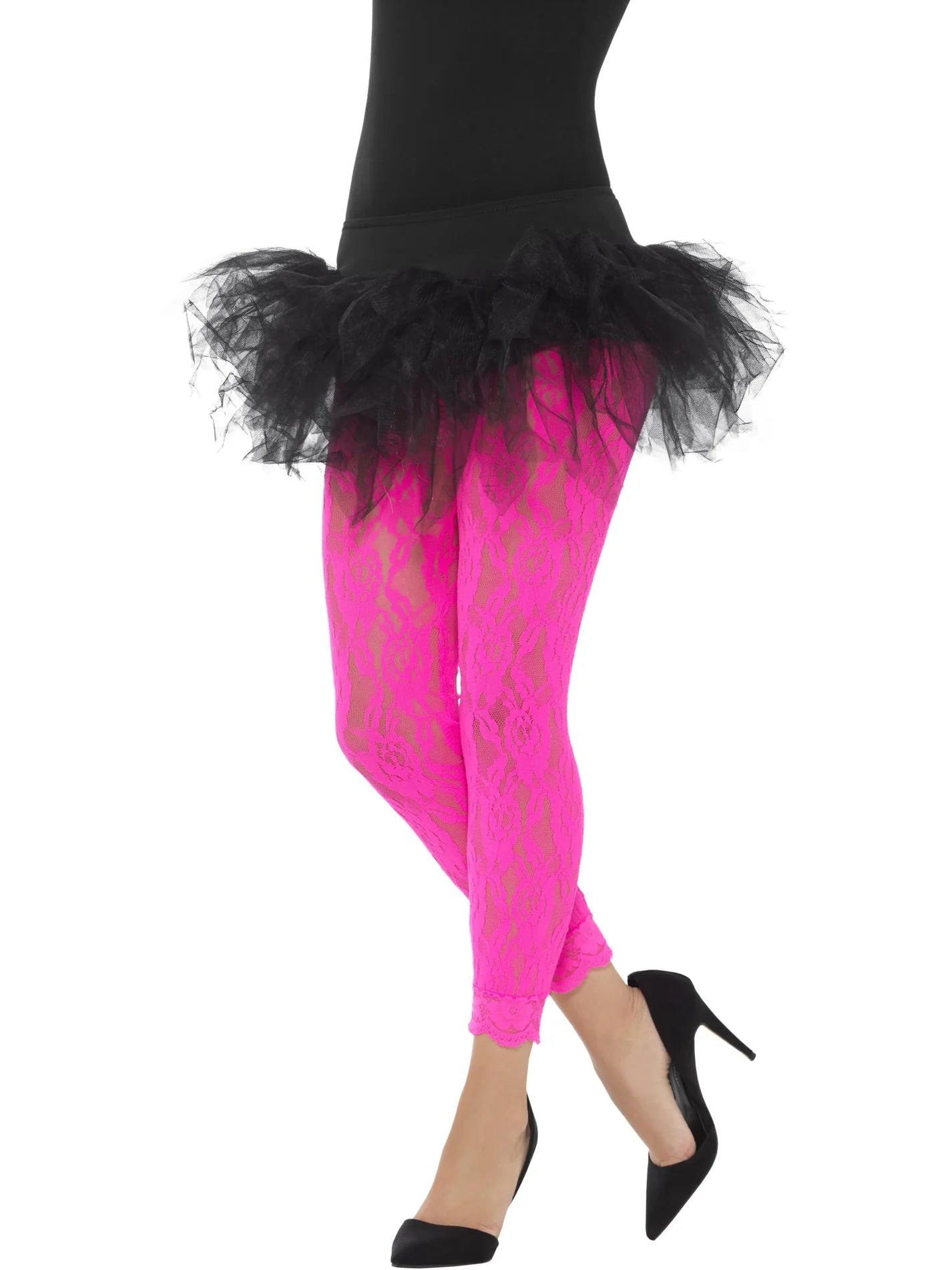 80s pitsilegginsit, neonpinkki (UV)
