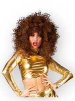 Pitkähihainen crop top Disco Babe, kulta