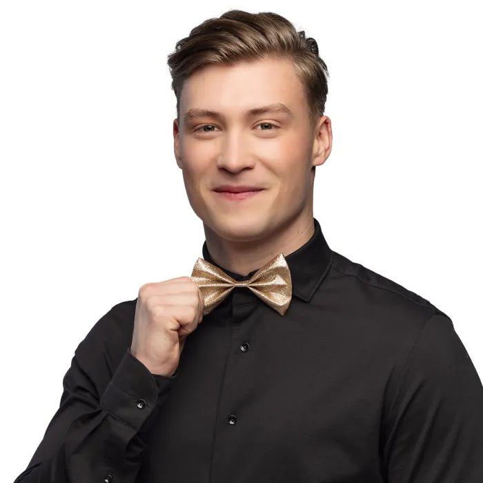 Glitterpintainen rusetti, vaalea kulta