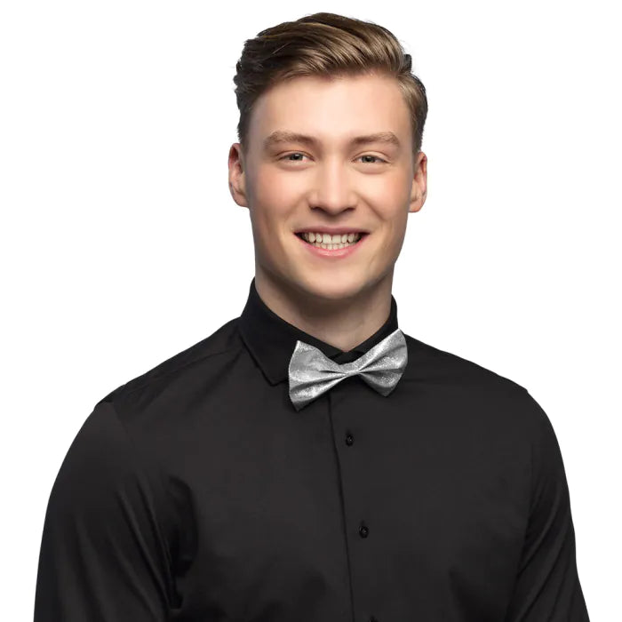 Glitterpintainen rusetti, vaalea hopea