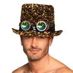 Steampunk paljettisilinteri + gogglesit Desert Gold