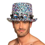 Steampunk paljettisilinteri + gogglesit Sky Blue