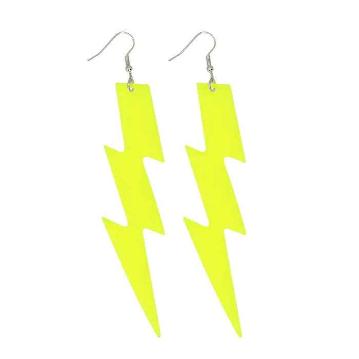 Isot bilekorvikset koukuilla Neon Lightning, neonkeltainen (UV)