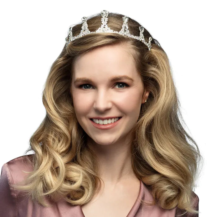 Metallinen tiara Silver Luxury Queen