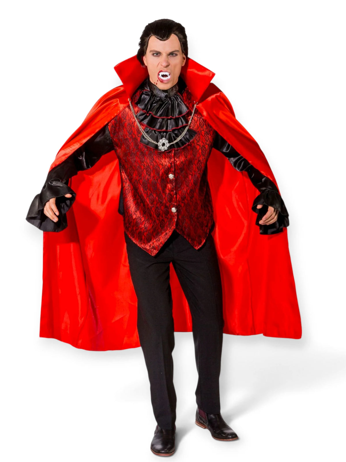 Vampyyrin asu (viitta, paita, liivi ja röyhelökaulus)