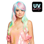 Uv-valoissa hehkuva peruukki Neon Mermaid