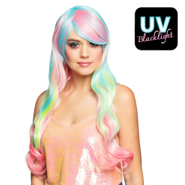 Uv-valoissa hehkuva peruukki Neon Mermaid
