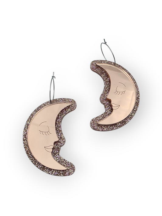 Ruffle Army korvakorut Glitter Moon, rose gold