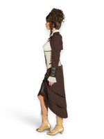 Steampunk-henkinen kerrostettu hame, ruskea
