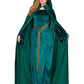 Samettinen huppuviitta Deluxe Emerald Green