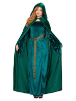 Samettinen huppuviitta Deluxe Emerald Green