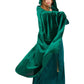 Samettinen huppuviitta Deluxe Emerald Green