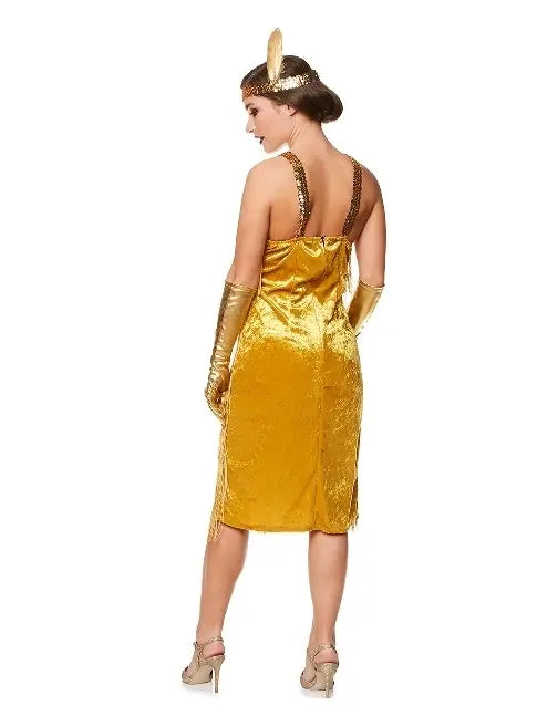 1920-luvun Flapper-asu Golden Velvet