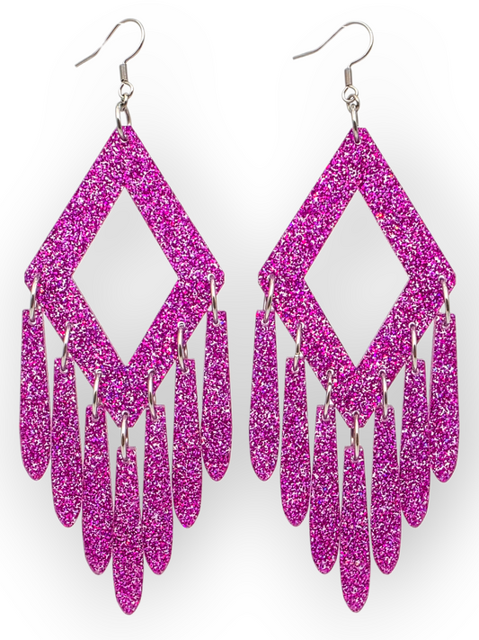 Ruffle Army korvakorut Twinkle Fringe, fuksia