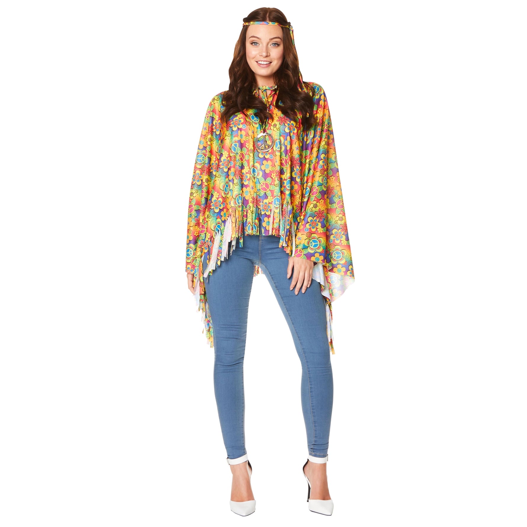 Poncho + päänauha Flower Power