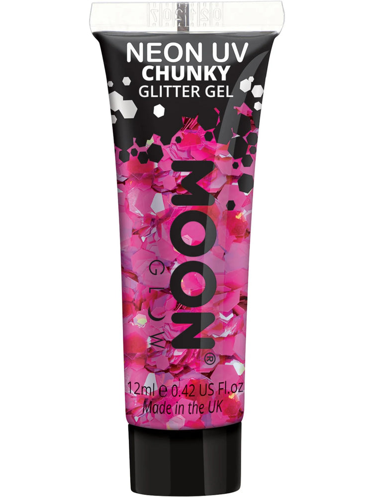 MoonGlow neonvaloissa hohtava glittergeeli, magenta (UV)