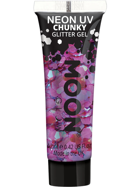 MoonGlow Neon UV Chunky Glitter Gel, neon purple (UV)