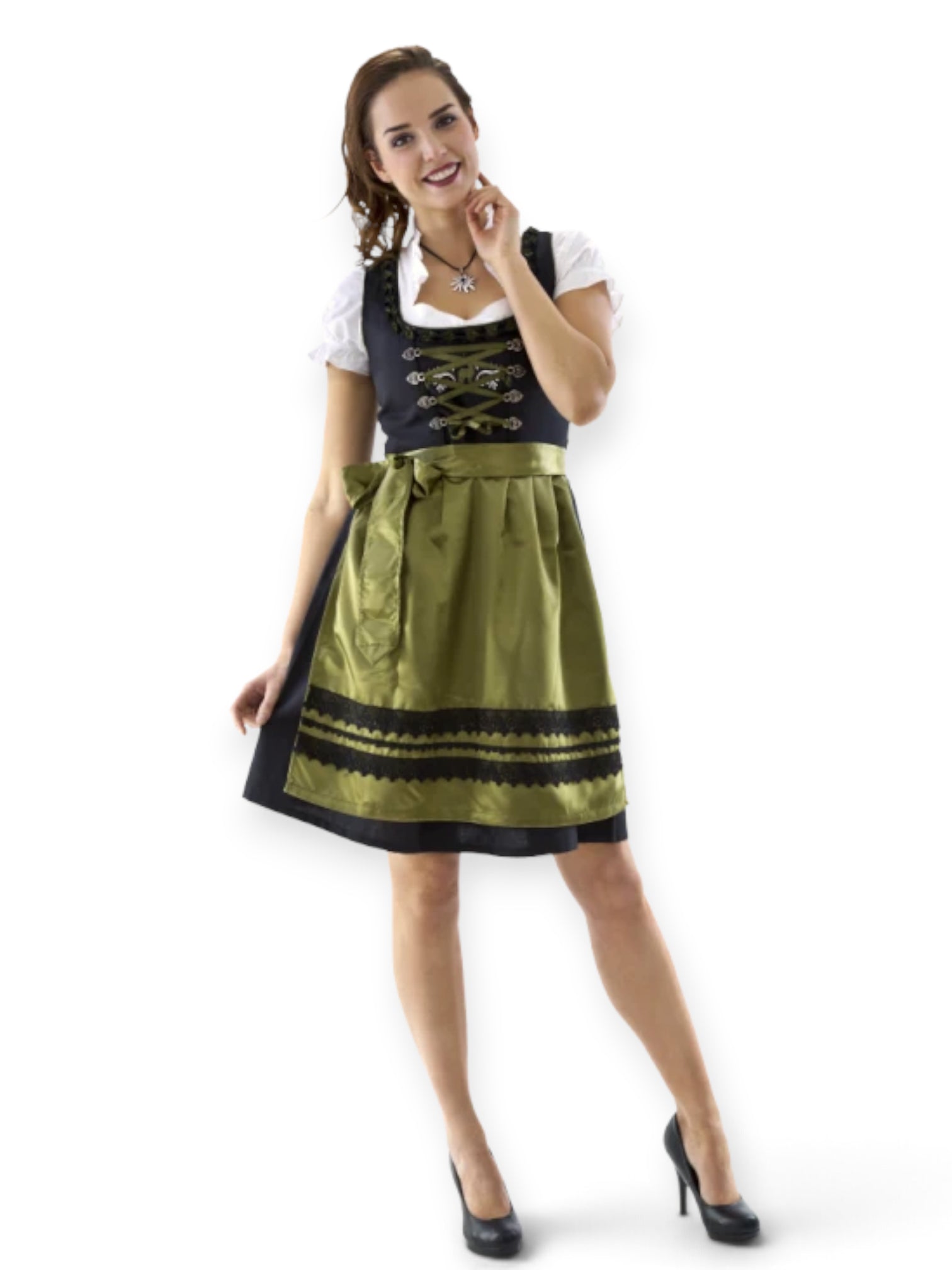 Aito Dirndl -asu Olivia (mekko, paita ja essu)