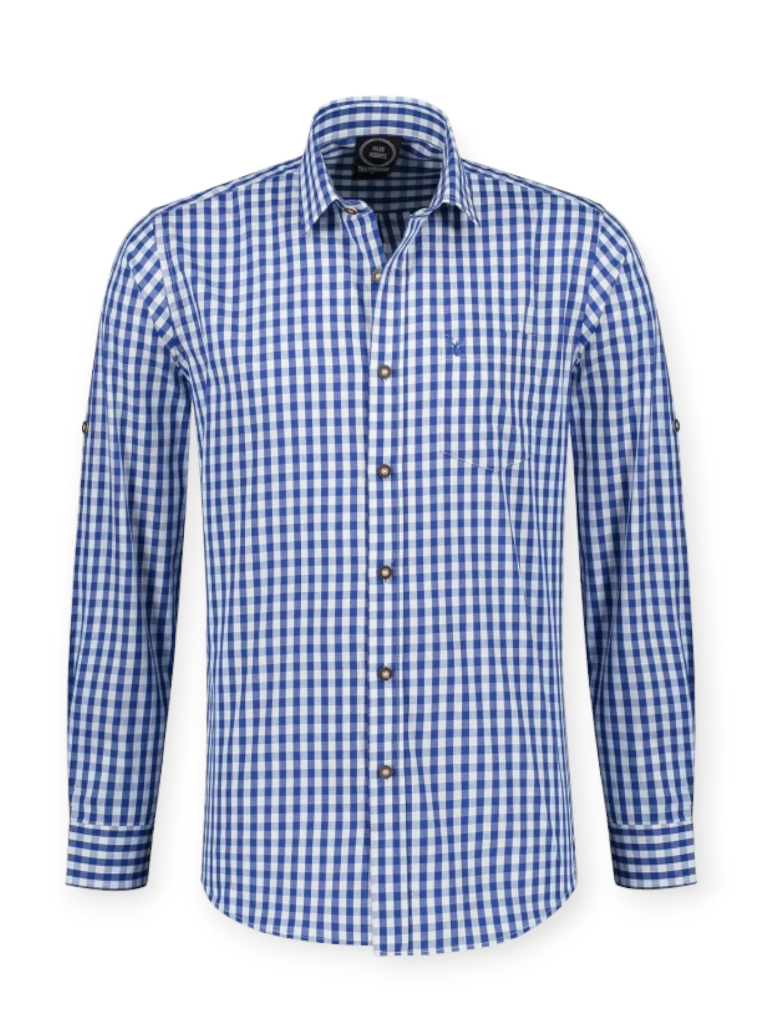 Oktoberfest ruudullinen kauluspaita Premium, sininen (M-5XL)