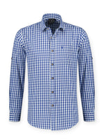 Oktoberfest ruudullinen kauluspaita Premium, sininen (M-5XL)
