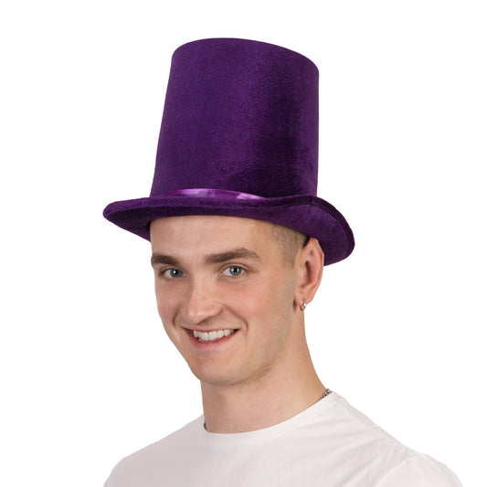 Korkea samettipintainen silinteri, violetti