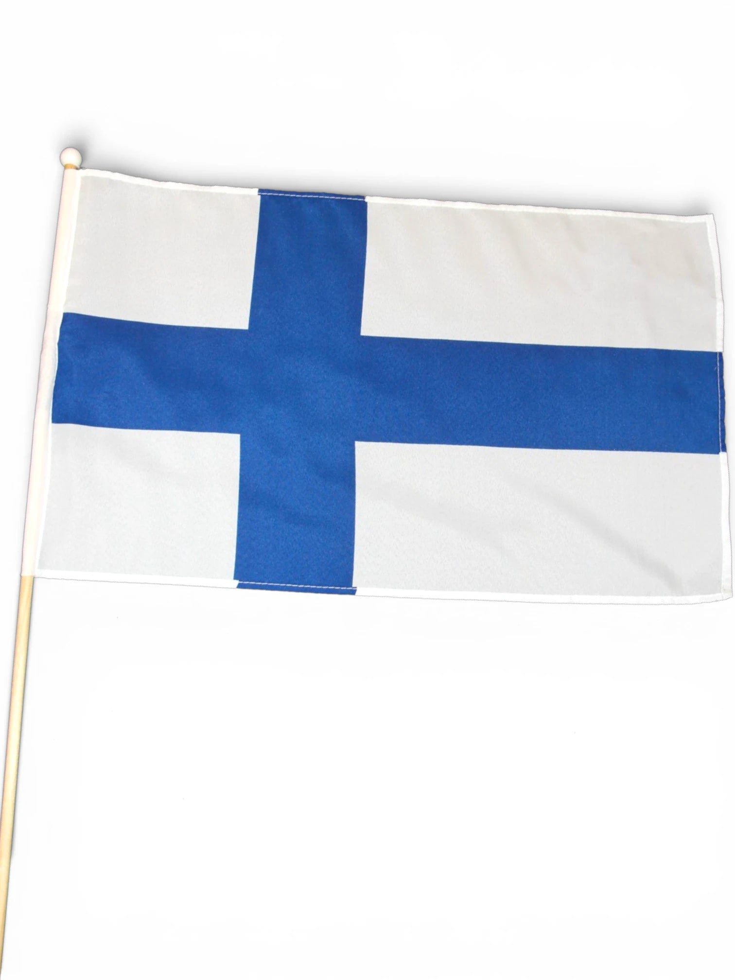 Suomen lippu puuvarrella