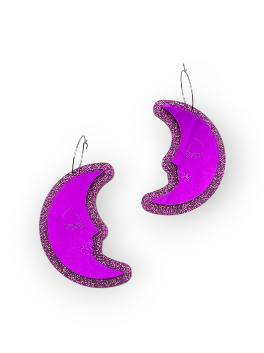 Ruffle Army korvakorut Glitter Moon, magenta