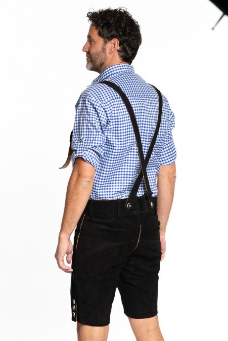 Aidot Oktoberfest Lederhosen nahkahousut, musta (L-5XL)