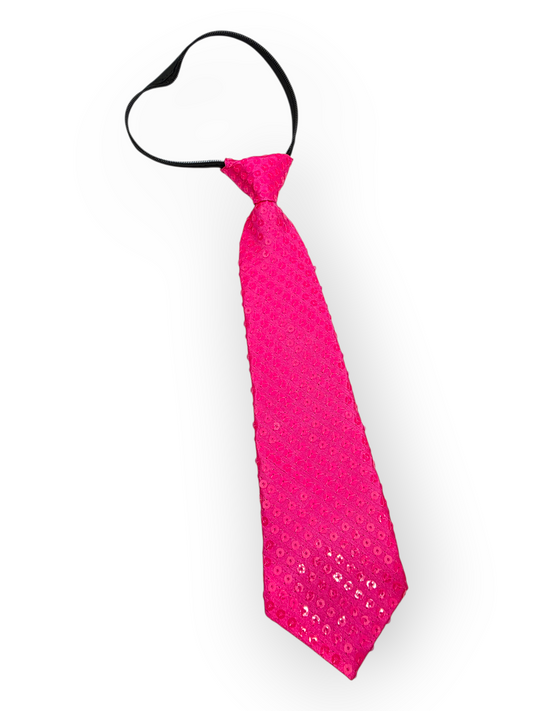 Kravatti paljettipinnalla, neonpinkki (UV)