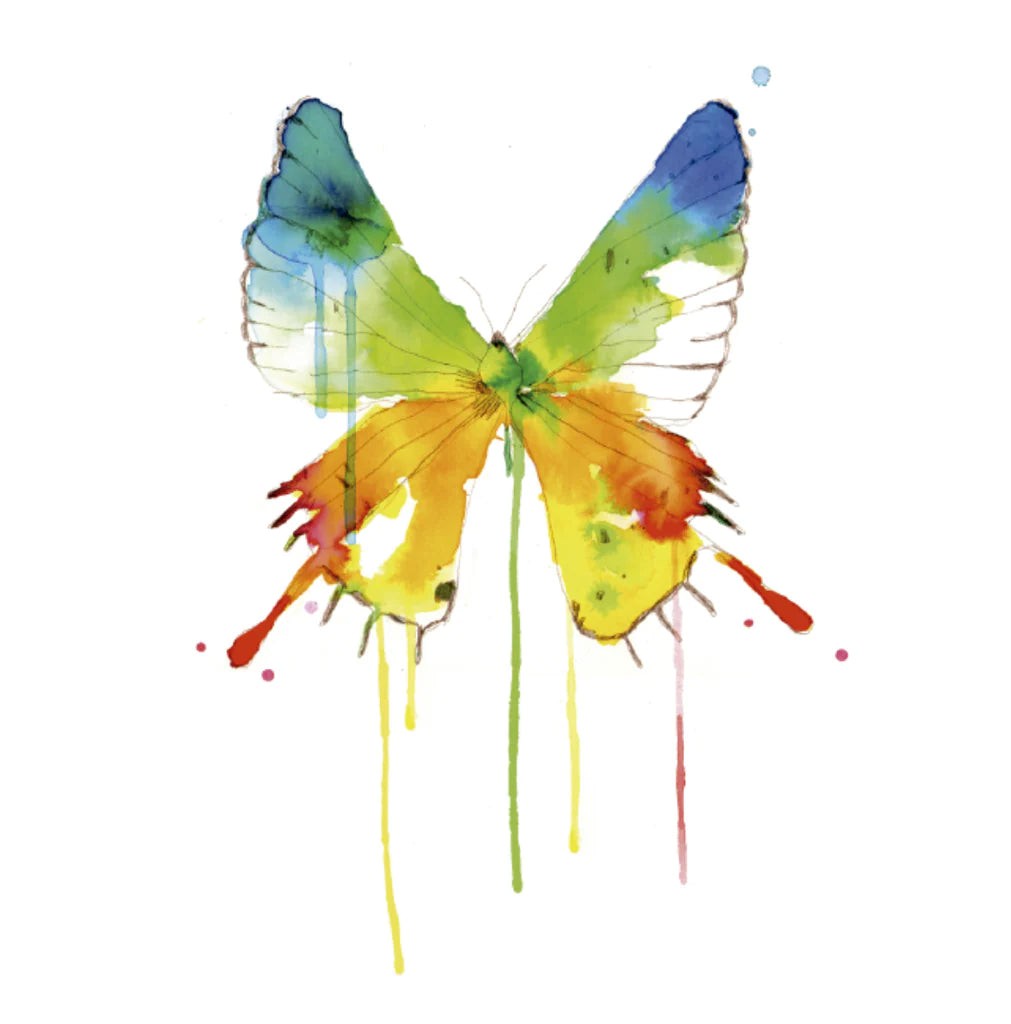 Siirtokuvatatuointi Watercolor Butterfly (2 arkkia)