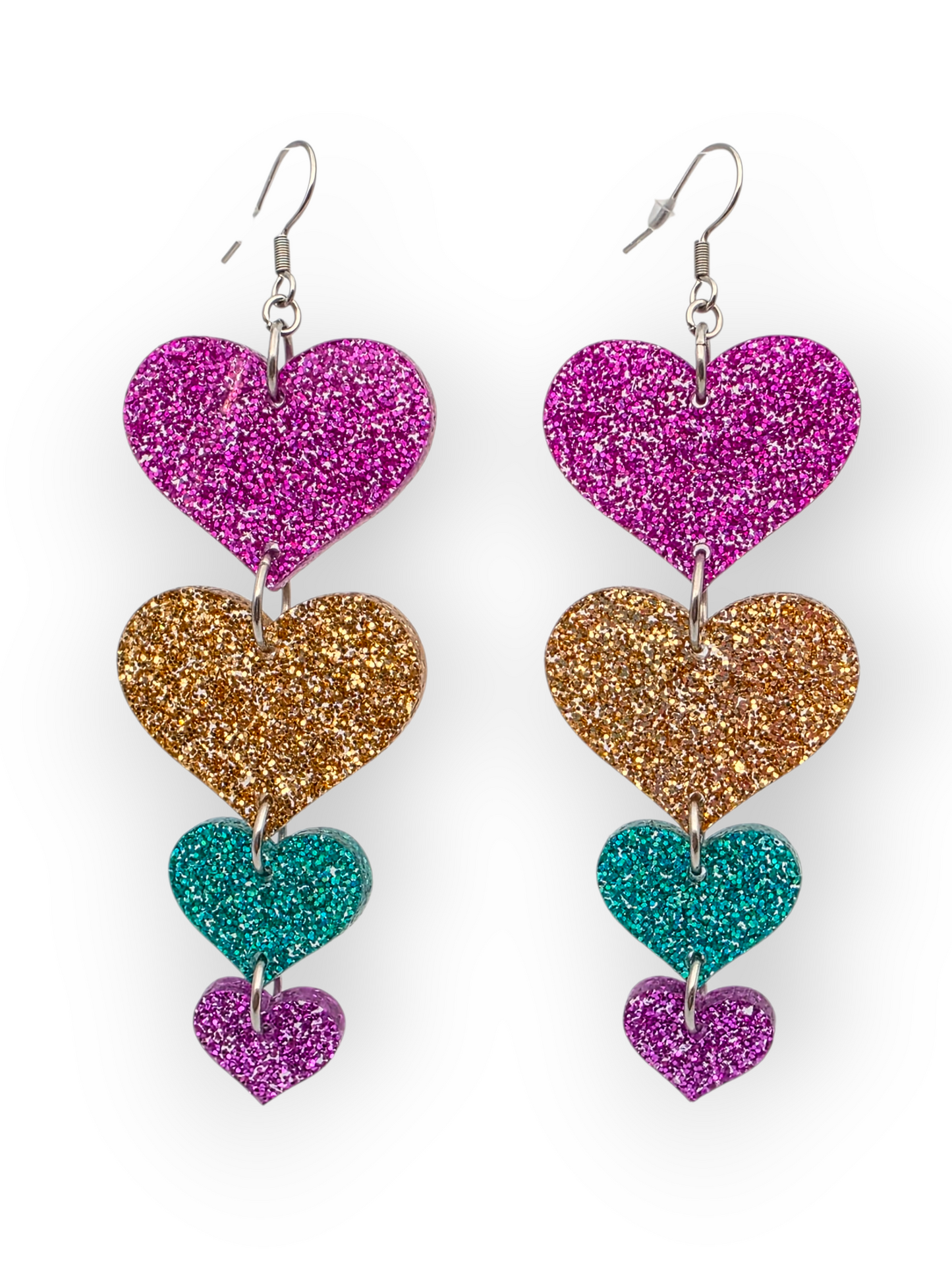 Ruffle Army korvakorut Glitter Heart Garland, remix