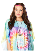 Poncho + päänauha Tie Dye
