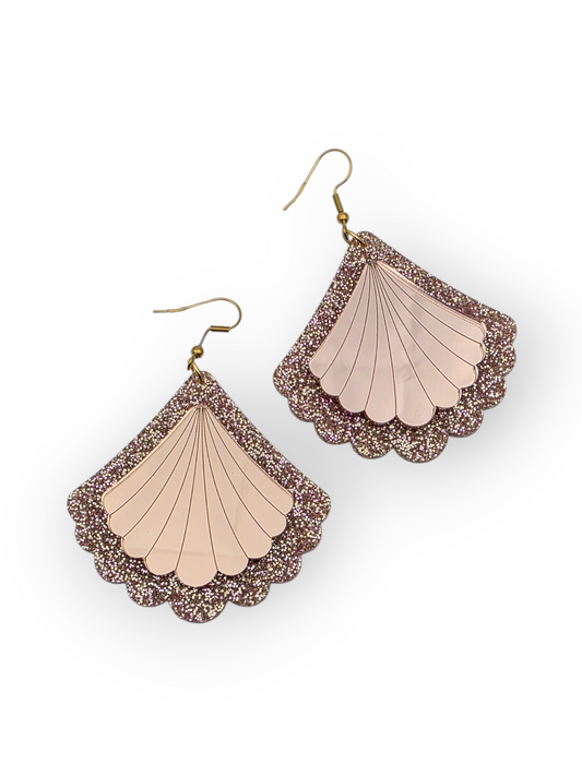 Ruffle Army korvakorut Super Shiny Seashell, rose gold