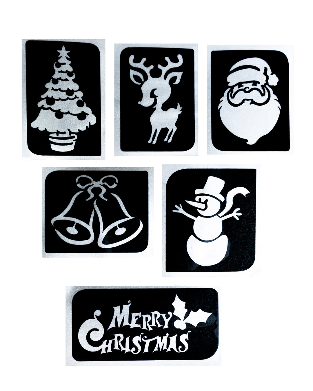 Tarrakiinnitteinen sapluunasetti Merry Christmas (6kpl lajitelma)